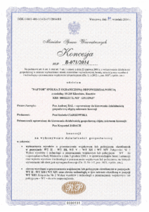 KONCESJA B 071 2014 - Naftor Sp. z o.o.