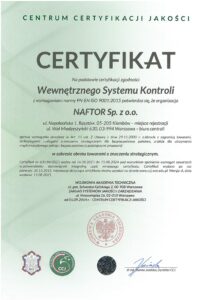 certyfikat wsk strona 1 - Naftor Sp. z o.o.